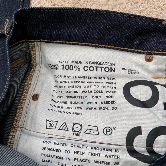 Mens 34x34 100% cotton dark blue straight jeans - Picture 8 of 9